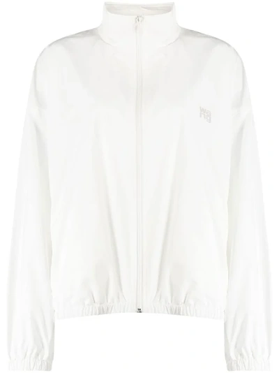 Shop Alexander Wang Women Coaches Wang Puff Logo Track Jacket In 100 White