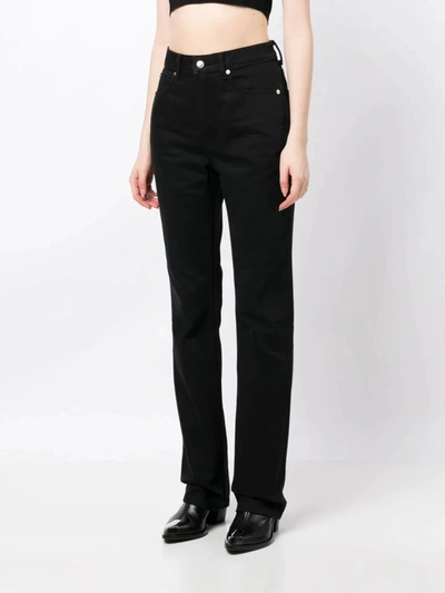 Shop Alexander Wang Women Fly High-rise Stacked Jean In 011 Black