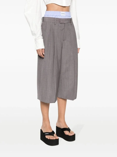 Shop Alexander Wang Women Tailored Culotte With Exposed Boxer In 020 Grey