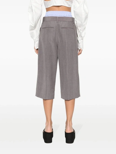 Shop Alexander Wang Women Tailored Culotte With Exposed Boxer In 020 Grey