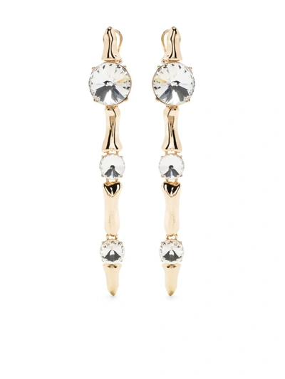 Shop Area Women Long Bone Drop Earrings In Gold