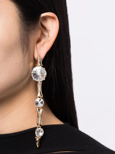 Shop Area Women Long Bone Drop Earrings In Gold