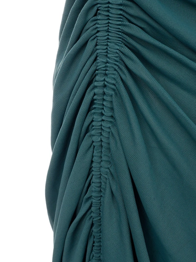 Shop Bottega Veneta Elegant Asymmetric Green Viscose Women's Dress