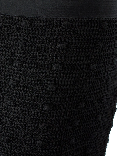 Shop Bottega Veneta Elegant Black Cotton Skirt With Pompom Women's Details