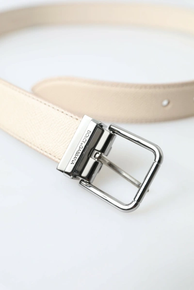 Shop Dolce & Gabbana Chic Beige Italian Leather Men's Belt