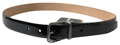 Shop Dolce & Gabbana Elegant Black Leather Belt With Metal Men's Buckle