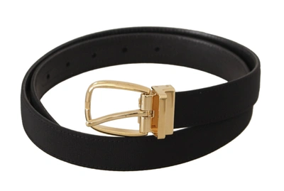 Shop Dolce & Gabbana Elegant Black Leather Men's Belt