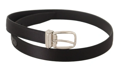 Shop Dolce & Gabbana Elegant Black Leather-canvas Designer Men's Belt