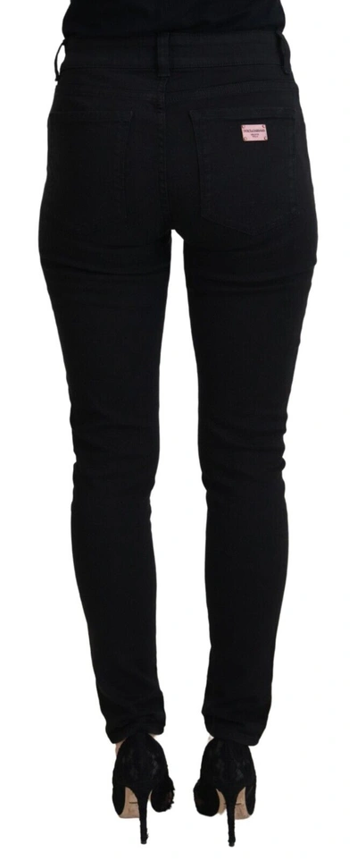 Dolce & Gabbana Black Skinny Denim Cotton Stretch Trouser Jeans In Black