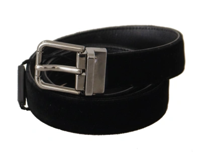 Shop Dolce & Gabbana Elegant Black Cotton-leather D&amp;g Men's Belt