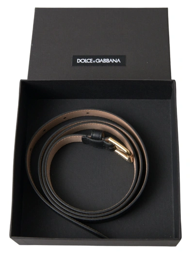 Shop Dolce & Gabbana Elegant Italian Leather Belt With Metal Men's Buckle In Black
