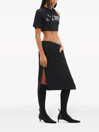 Shop Courrèges Courreges Women Shoulder Twist Printed T-shirt In 9999 Black