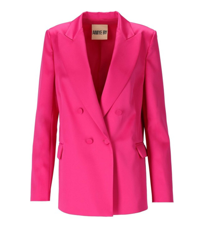 Shop Aniye By Tina Fuchsia Double-breasted Blazer In Pink