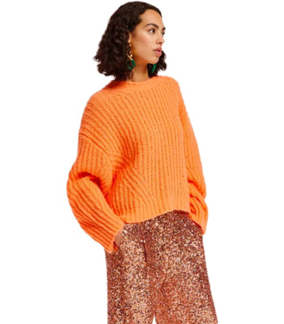 Shop Essentiel Antwerp Egypt Orange Crewneck Jumper