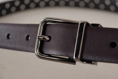 Dolce & Gabbana Dark Purple Perforated Leather Metal Buckle Belt In Purple