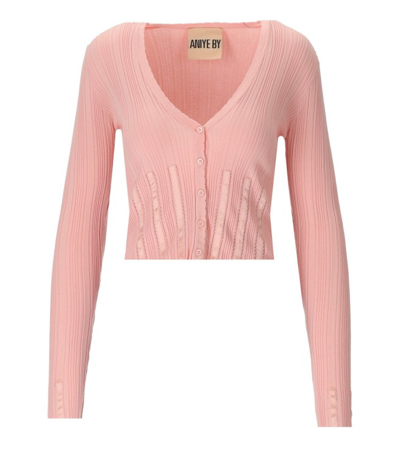 Shop Aniye By Aniye Brigitte Pink Cardigan