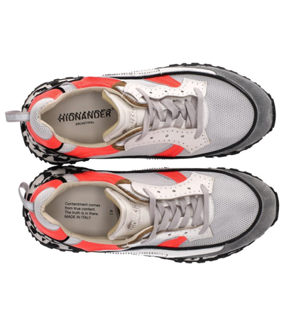 Shop Hidnander Threedome.zero White Red Sneaker In Multicolor