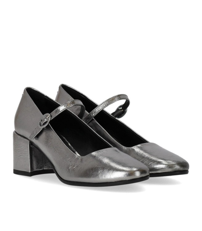 Shop Halmanera Mary Jane Metal Steel Pump In Silver