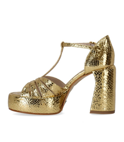 Shop Elena Iachi Indiana Gold Heeled Sandal