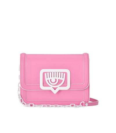 Shop Chiara Ferragni Eyelikesketch Buckle Pink Crossbody Bag