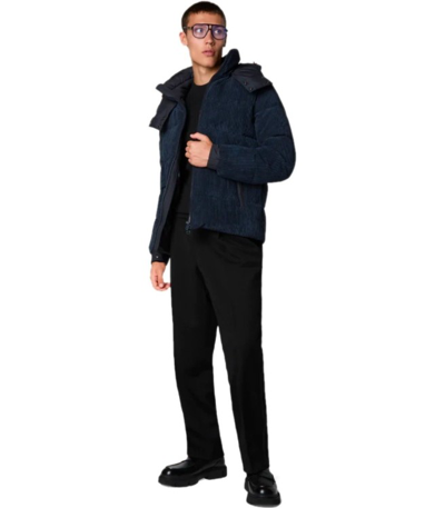 Save The Duck Albus Blue Hooded Padded Jacket In Blue
