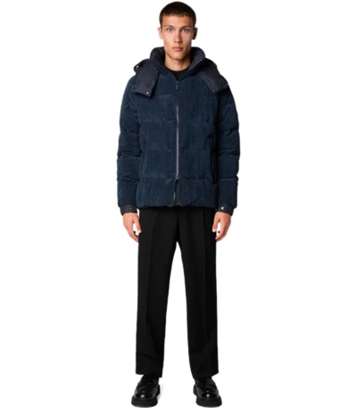 Save The Duck Albus Blue Hooded Padded Jacket In Blue