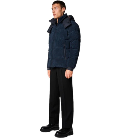 Shop Save The Duck Albus Blue Hooded Padded Jacket