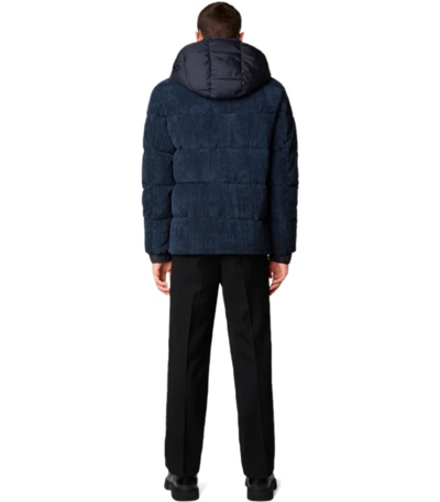 Save The Duck Albus Blue Hooded Padded Jacket In Blue