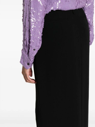 Shop Dries Van Noten Women Heavy Polyester Crepe Skirt In Black