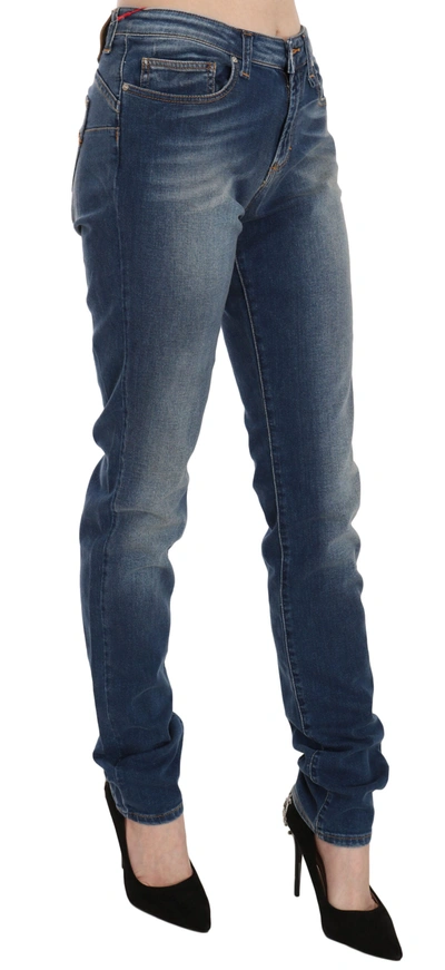Shop Fiorucci Blue Washed Mid Waist Slim Fit Denim Women's Jeans