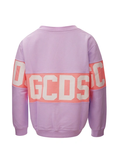 Shop Gcds Liliac Sweatshirt With Women's Logo In Violet