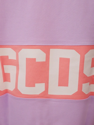 Shop Gcds Liliac Sweatshirt With Women's Logo In Violet