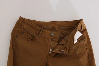 Shop Plein Sud Brown Cotton Mid Waist Skinny Slim Fit Denim Women's Jeans