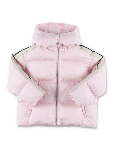 Shop Palm Angels Kids Logo Printed Padded Jacket In Pink