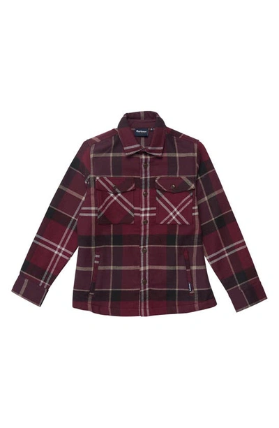 Shop Barbour Kids' Tartan Plaid Long Sleeve Button-up Shirt In Winter Red Tartan