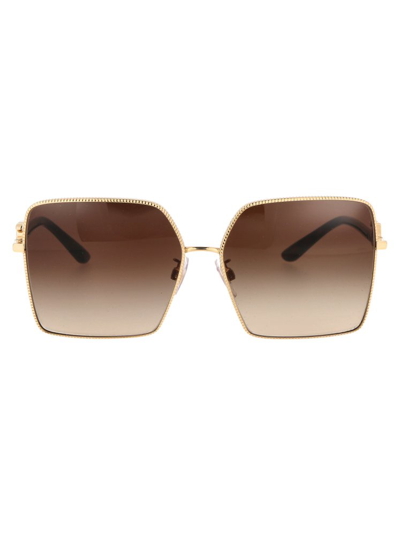Shop Dolce & Gabbana Eyewear Square Frame Sunglasses In Gold