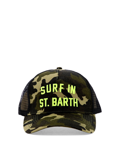Shop Mc2 Saint Barth Logo Embroidered Baseball Trucker Cap In Green