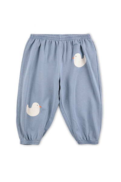 Shop Bobo Choses Baby Duck Printed Jogging Pants In Blue
