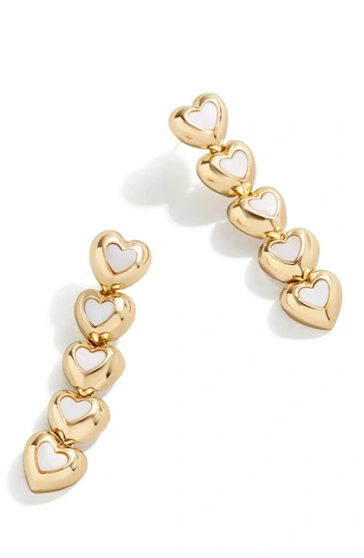 Shop Baublebar Heart Linear Drop Earrings In Gold