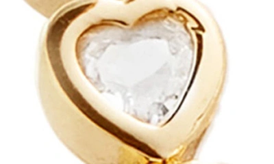 Shop Baublebar Cubic Zirconia Heart Hoop Earrings In Clear