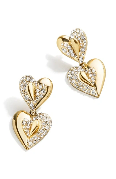 Shop Baublebar Pavé Heart Drop Earrings In Clear