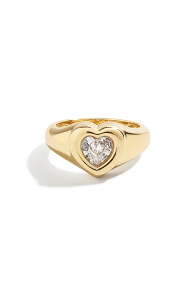 Shop Baublebar Cubic Zirconia Heart Ring In Clear