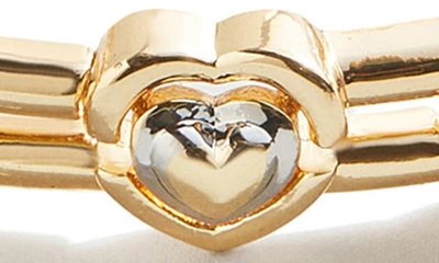 Shop Baublebar Alternating Heart Stretch Bracelet In Gold
