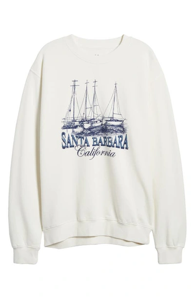 Shop Golden Hour Santa Barbara Graphic Sweatshirt In Washed Marshmallow