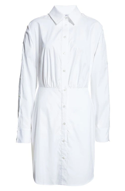 Shop Veronica Beard Rae Button Long Sleeve Mini Shirtdress In White