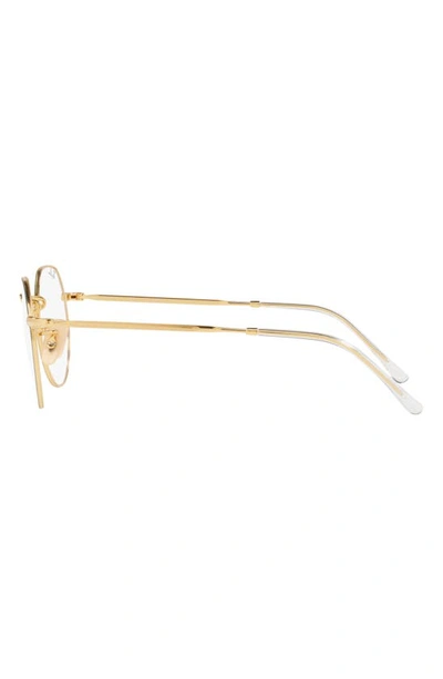 Ray Ban Jack 51mm Hexagonal Optical Glasses In Pale Gold