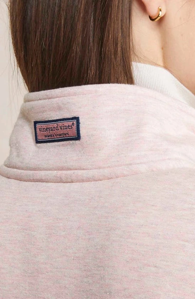 Shop Vineyard Vines Shimmer Dreamcloth Half Zip Sweatshirt In Strawberry Cream Heather