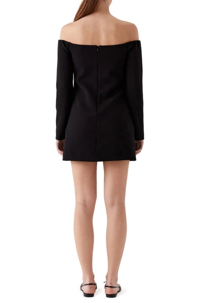Shop Sophie Rue Azariah Off The Shoulder Long Sleeve Minidress In Black