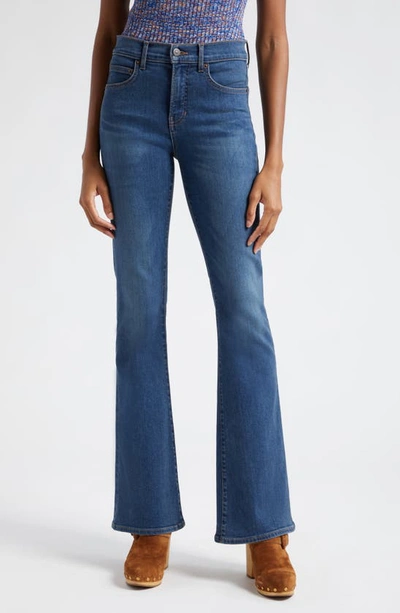 Shop Veronica Beard Beverly High Waist Slim Crop Flare Jeans In Thriller