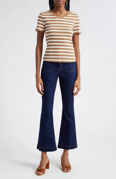 Shop Veronica Beard Carson High Waist Ankle Flare Jeans In Oxford